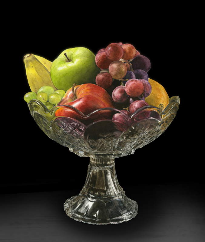 Fruit in a Cut Glass Bowl